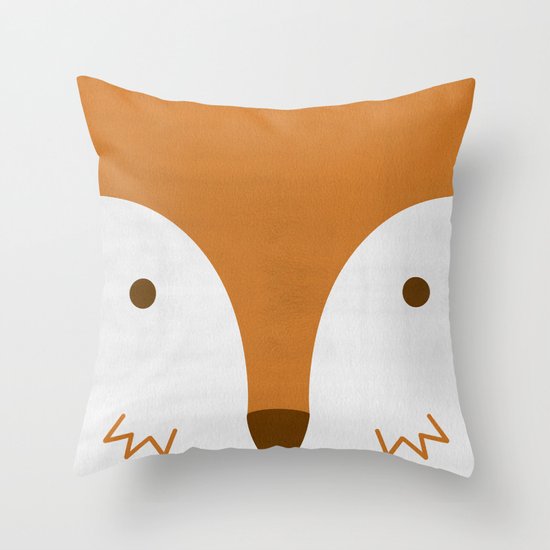 Mr Fleecy Fox Throw Pillow