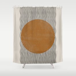 Woodblock Paper Mustard  Shower Curtain
