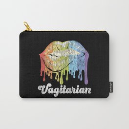 LGBT Pride Rainbow Vagitarian Mouth Lips Retro Vintage Carry-All Pouch