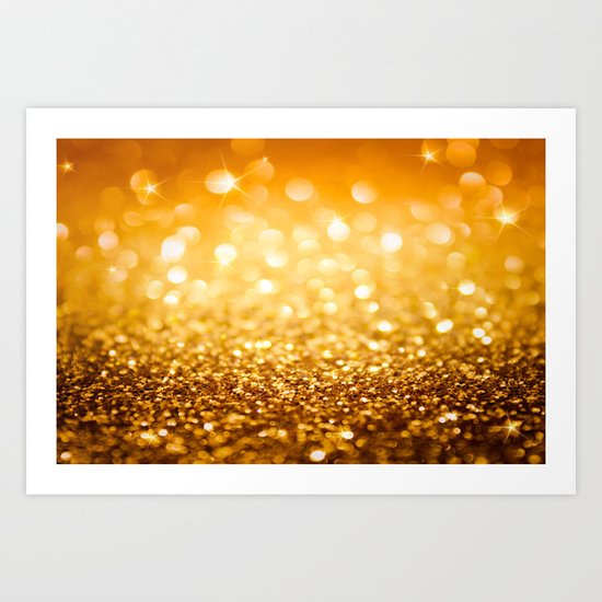 Gold Glitter Texture Art Print