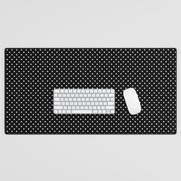 Black and White Polka Dot Pattern Desk Mat