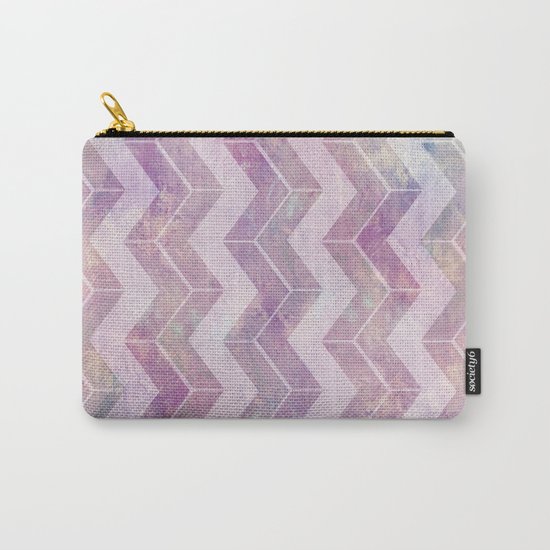 Watercolor pink pattern chevron Carry-All Pouch