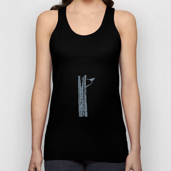 Birch Trees with Bird Unisex Tank Top