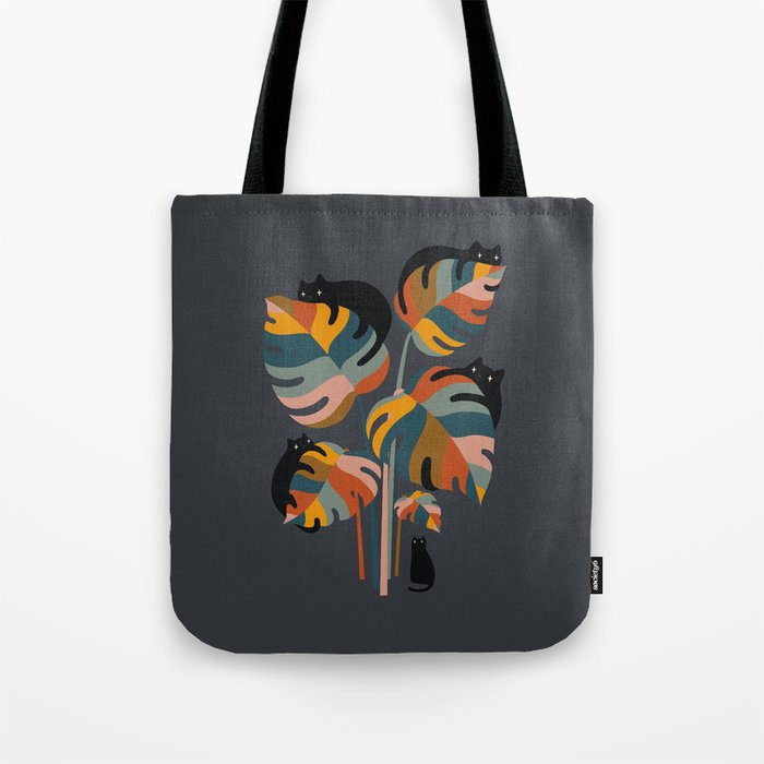 Cat and Plant 11 (Black Cats) Tote Bag