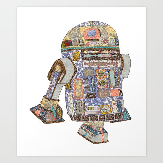 R2D2 Crashed Into A Flower Shop Art Print