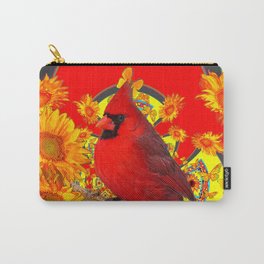 RED CARDINAL YELLOW SUNFLOWERS RED ART Carry-All Pouch