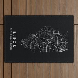 Illinois State Road Map Outdoor Rug