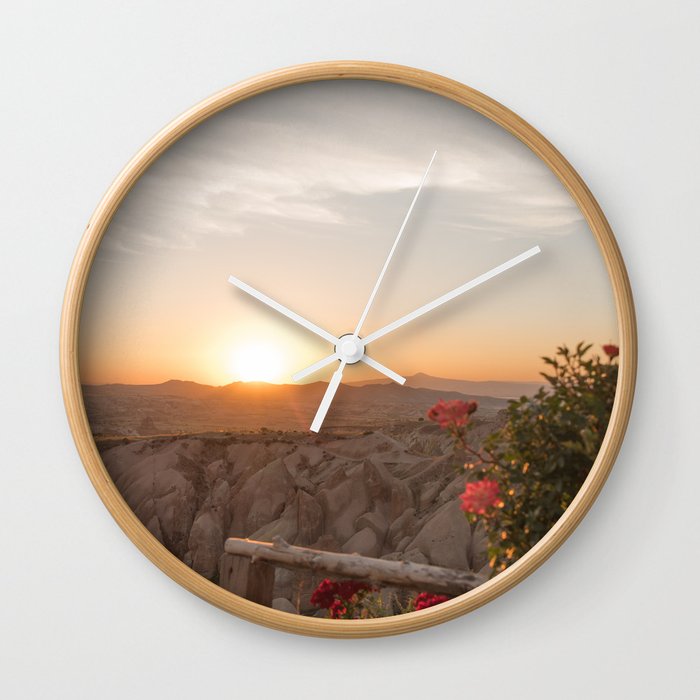 Sunset Over Rose Valley, Cappadocia Wall Clock