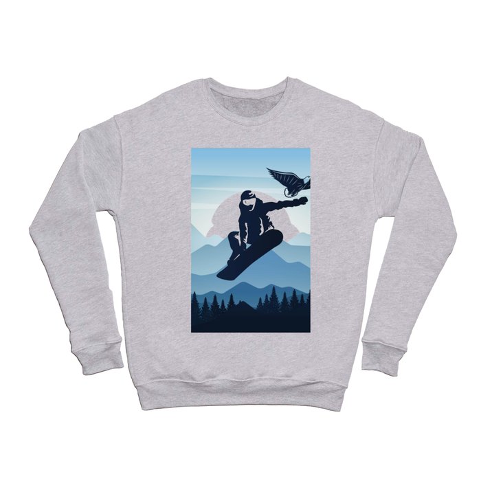 Ski Skyline Fly High - Snowboard Skiing Crewneck Sweatshirt