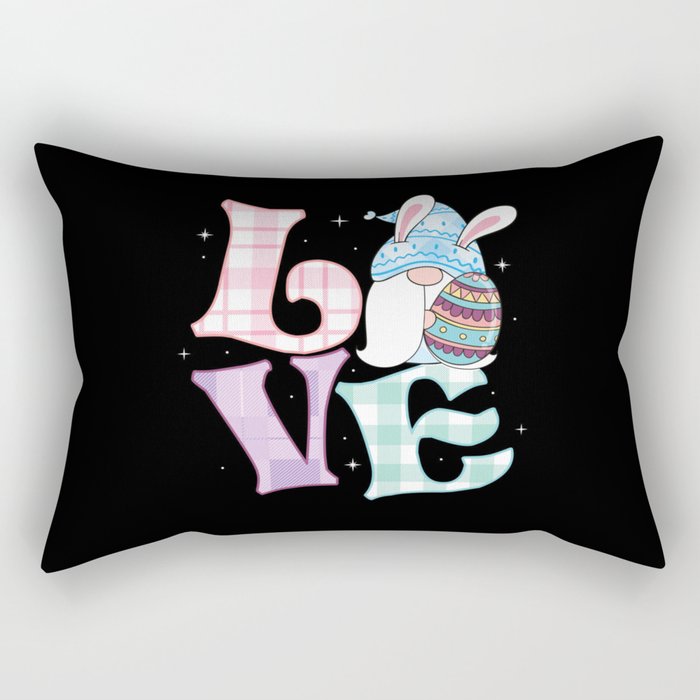 Cute Love Easter Gnome Bunny Easter Gift Rectangular Pillow