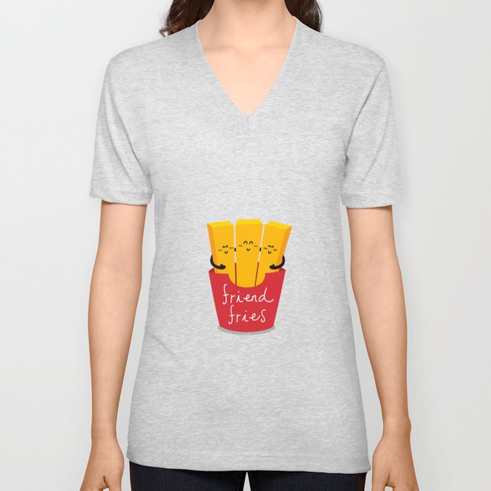 Friend Fries V Neck T Shirt