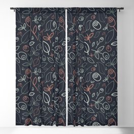 Roses and Leaves Dark Blackout Curtain
