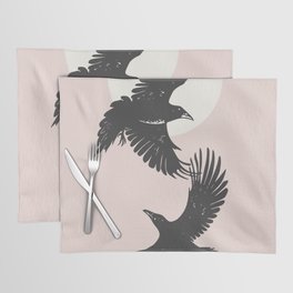 Raven in pink Placemat