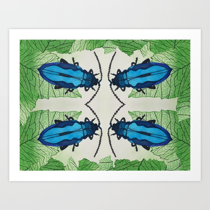 Blue Beetle Art Print