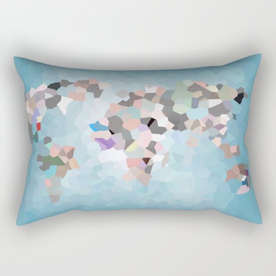 Travel Map Geometric Abstract of the World Rectangular Pillow