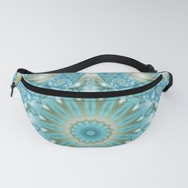 Turquoise and Gold Mandala Tile Fanny Pack