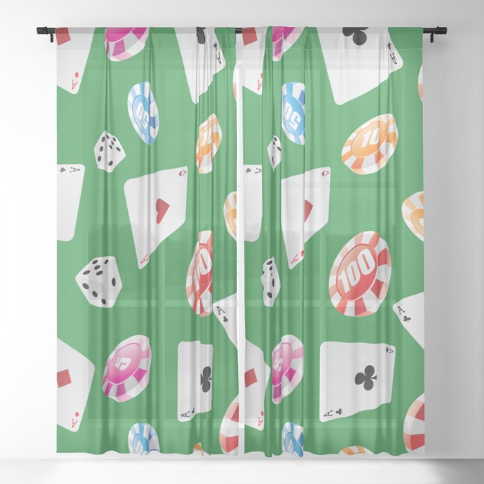 #casino #games #accessories #pattern 4 Sheer Curtain