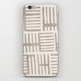 Minimalist Beige White Abstract Lines 002 iPhone Skin