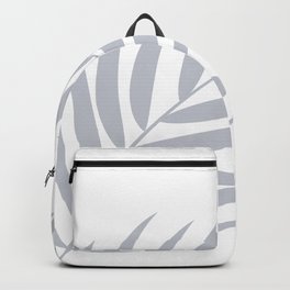 Light Pastel Gray White Coastal Frond Palm leaf Backpack