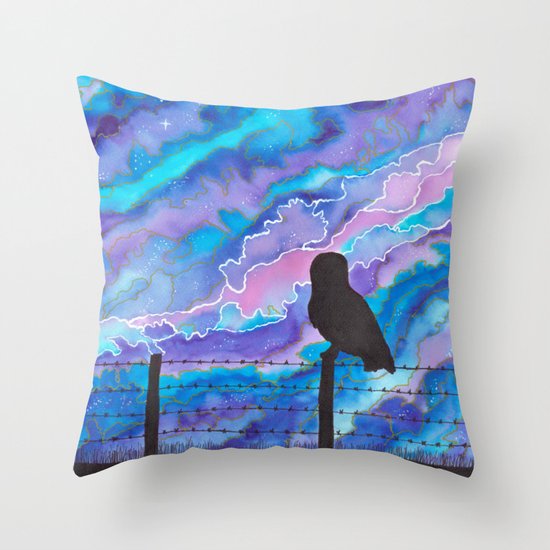 Galaxy Owl Throw Pillow