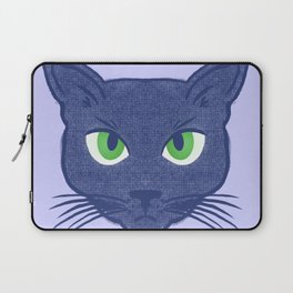 Retro Modern Periwinkle Cat Halftone Laptop Sleeve