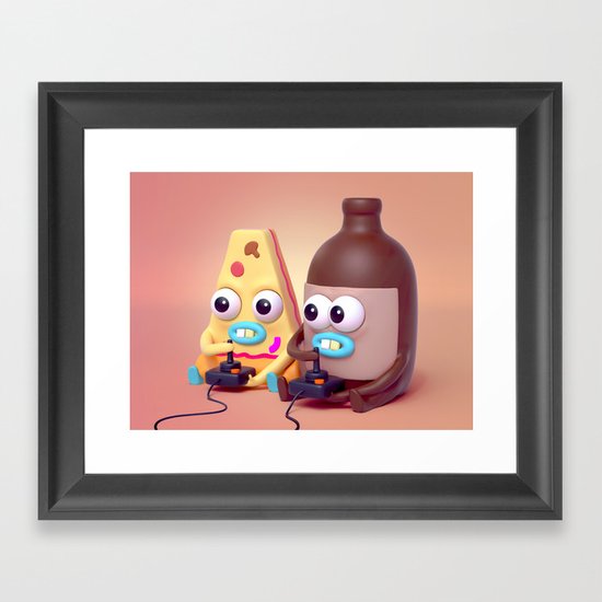 BFFLs "Pizza & Beer" ππΊπ Framed Art Print