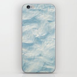 Water ripples and sand in de sea art print - beach coastal blue pattern - nature and travel photography iPhone Skin