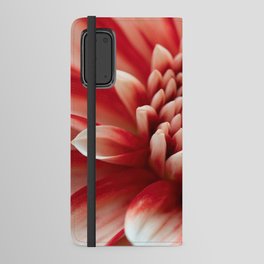 Majestic Red-White Dahlia Flower Android Wallet Case