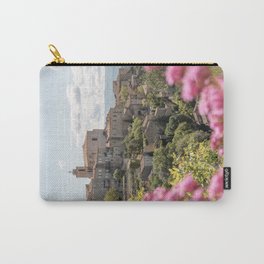 The Medieval City Gordes In France | Pink Flowers Landscape Nature Art Print | Europe Travel Photography Carry-All Pouch
