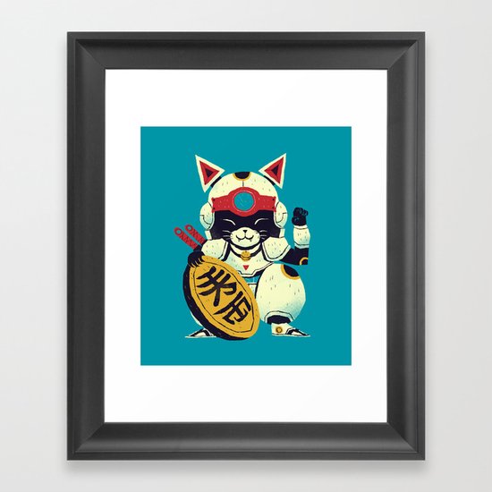 fortune pizza cat Framed Art Print
