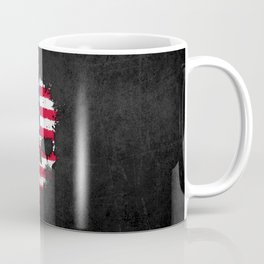 Flag of The United States on a Chaotic Splatter Skull Coffee Mug