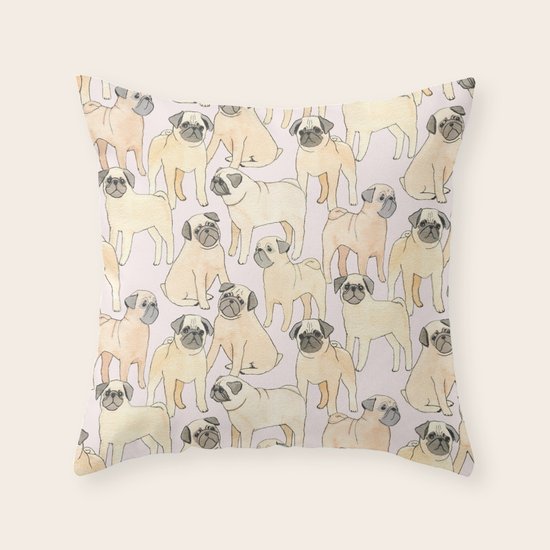 Pugs Throw Pillow