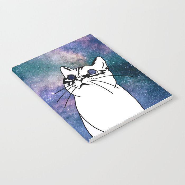 PEARL IN SPACE Galaxy Cat Blue Notebook