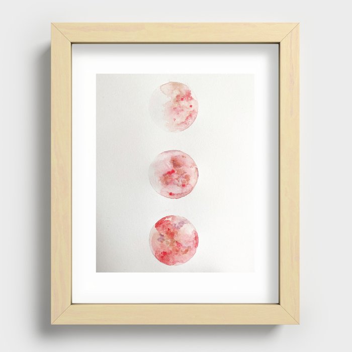 3 Pink Moons Recessed Framed Print