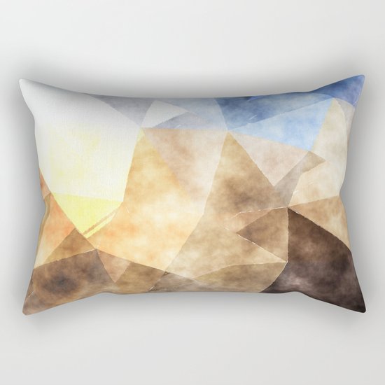 On the fields- Abstract watercolor triangle pattern Rectangular Pillow