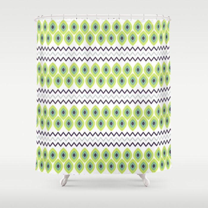 Abstract Avocado Green Black Geometric Zigzag Stripes Pattern
