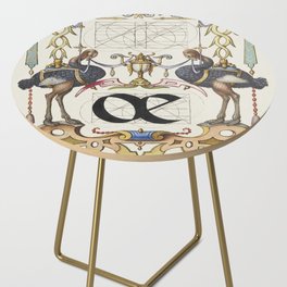 Calligraphic poster with ostriches Side Table