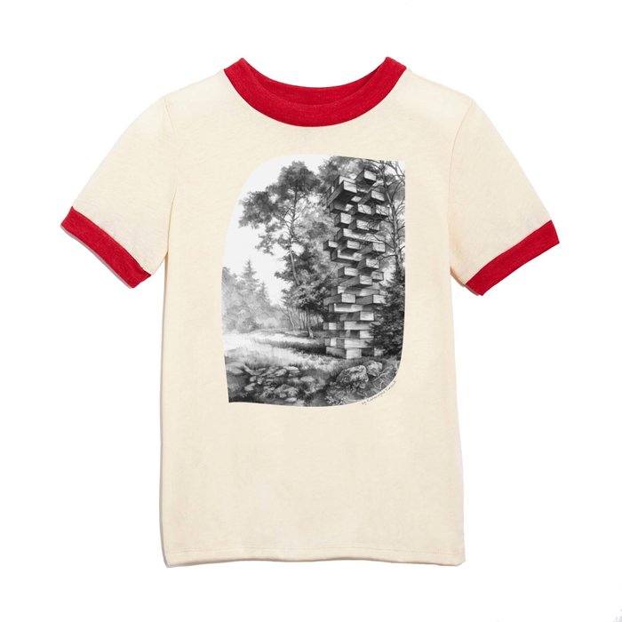 Jenga Tower Surrounded by Trees Kids T Shirt