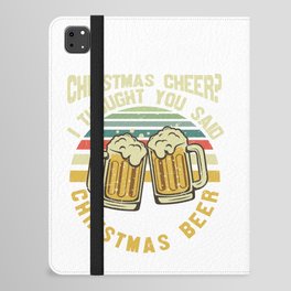 Funny Christmas Beer Saying iPad Folio Case