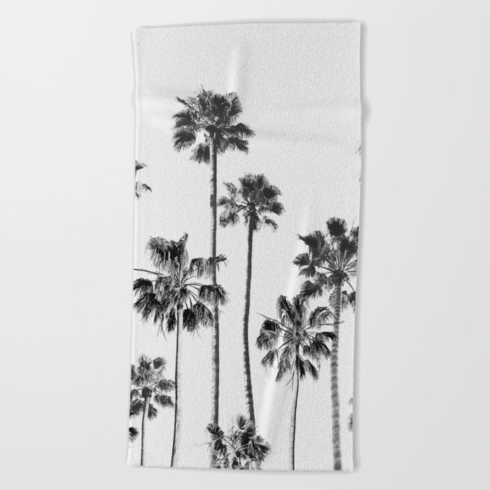 Black & White Palms 3 Beach Towel