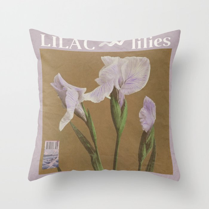 LILAC Vintage Book Cover Throw Pillow