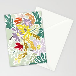 cosmopolitan flowers sage Stationery Card