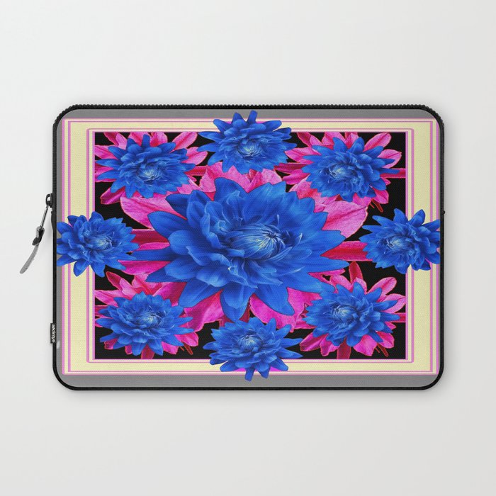 Decorative Blue-Purple Tropical Grey Floral Laptop Sleeve