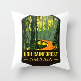Hoh Rainforest Olympic National Park Throw Pillow