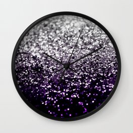 Dark Night Purple Black Silver Glitter #1 (Faux Glitter) #shiny #decor #art #society6 Wall Clock | Curated, Glitter, Bokeh, Purple Grey Black, Interior Design, Glitter Time, Glamorous, Twinkle, Fashion Vibes, Digital 