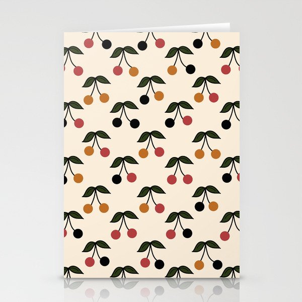 Vintage Cherry Pattern Retro Collection 2 Stationery Cards