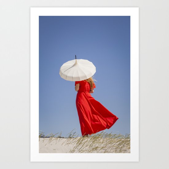 Lady in Red Art Print