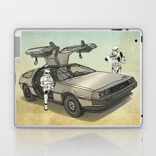 Lost, searching for the DeathStarr _ 2 Stormtrooopers in a DeLorean Laptop & iPad Skin