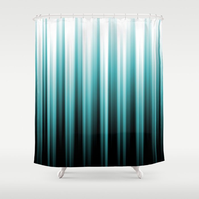 Aqua Teal Turquoise White Abstract Soft Ombre Line Stripe