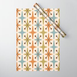 Mid Century Modern Googie Star Pattern Mid Mod Wrapping Paper